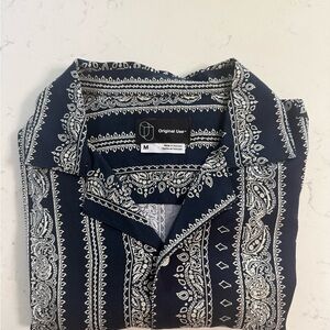 Original Use Dark Blue Paisley Shirt